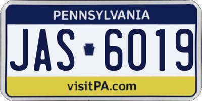 PA license plate JAS6019