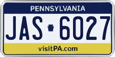PA license plate JAS6027