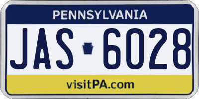 PA license plate JAS6028