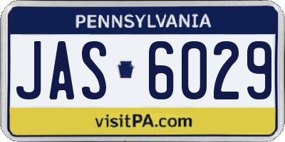 PA license plate JAS6029