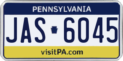 PA license plate JAS6045