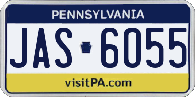 PA license plate JAS6055