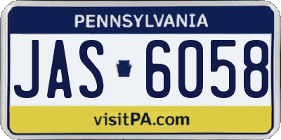 PA license plate JAS6058