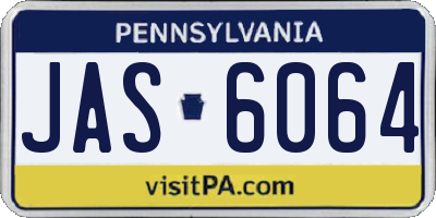 PA license plate JAS6064