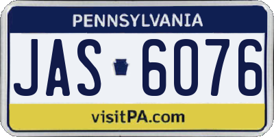 PA license plate JAS6076