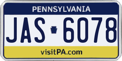 PA license plate JAS6078