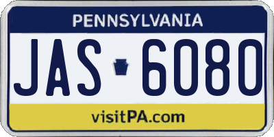 PA license plate JAS6080