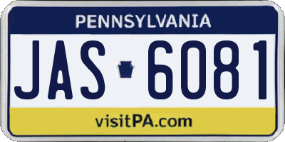 PA license plate JAS6081