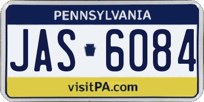 PA license plate JAS6084
