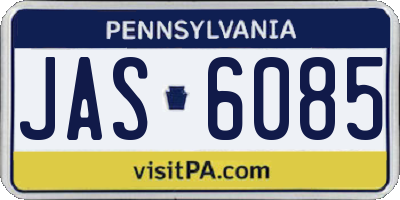PA license plate JAS6085