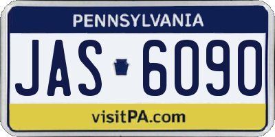 PA license plate JAS6090