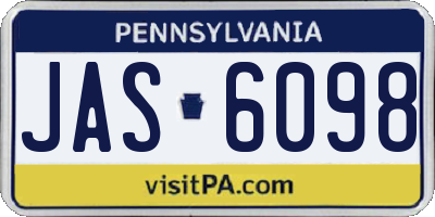 PA license plate JAS6098
