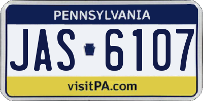 PA license plate JAS6107