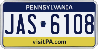 PA license plate JAS6108