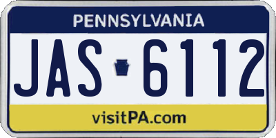 PA license plate JAS6112