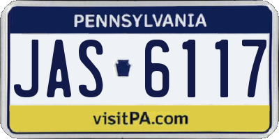 PA license plate JAS6117