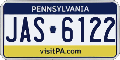 PA license plate JAS6122