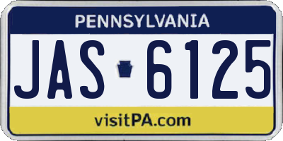 PA license plate JAS6125