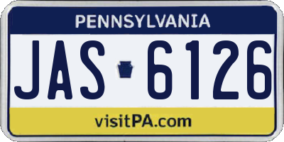 PA license plate JAS6126