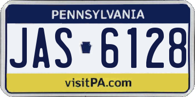 PA license plate JAS6128