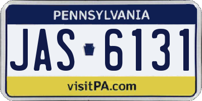 PA license plate JAS6131