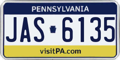 PA license plate JAS6135