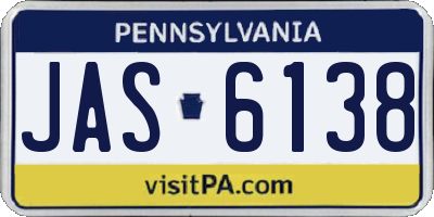 PA license plate JAS6138