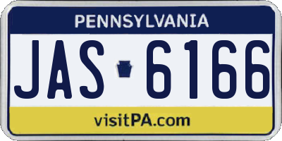 PA license plate JAS6166