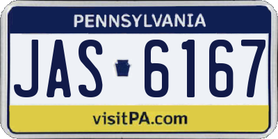 PA license plate JAS6167