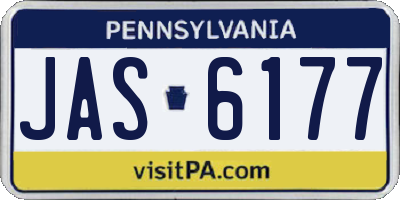 PA license plate JAS6177
