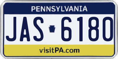 PA license plate JAS6180