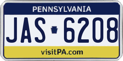 PA license plate JAS6208