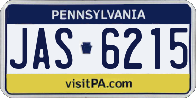 PA license plate JAS6215