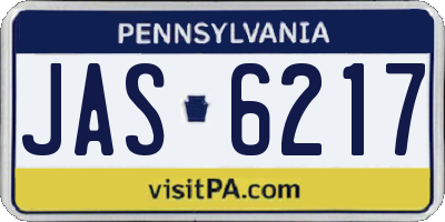 PA license plate JAS6217