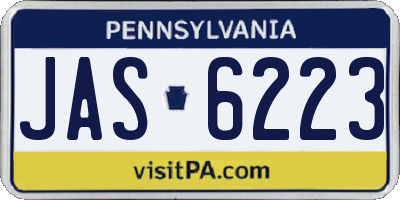 PA license plate JAS6223