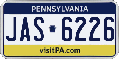 PA license plate JAS6226