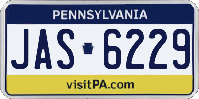 PA license plate JAS6229