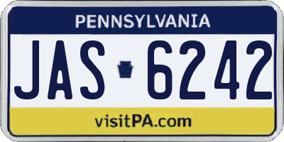 PA license plate JAS6242