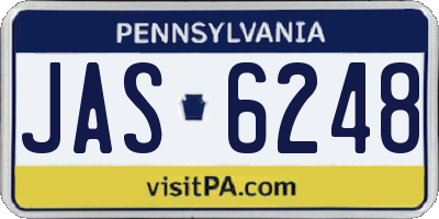 PA license plate JAS6248