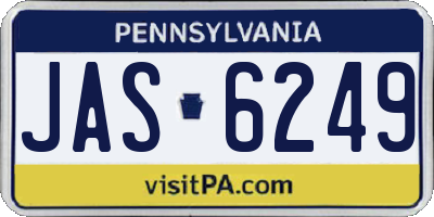 PA license plate JAS6249