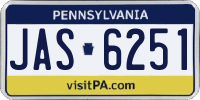 PA license plate JAS6251