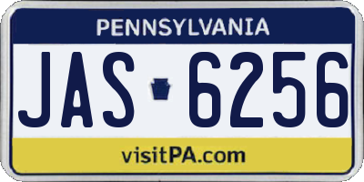 PA license plate JAS6256