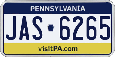 PA license plate JAS6265