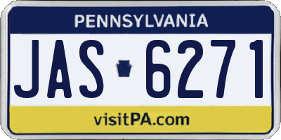 PA license plate JAS6271