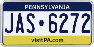 PA license plate JAS6272