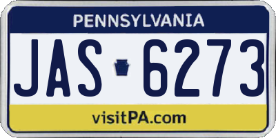 PA license plate JAS6273