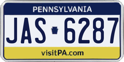 PA license plate JAS6287