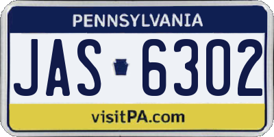 PA license plate JAS6302