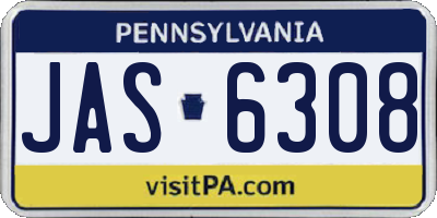 PA license plate JAS6308
