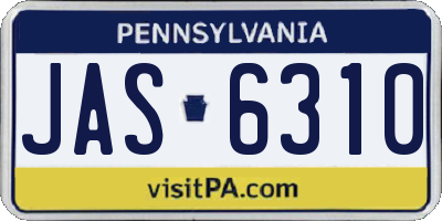 PA license plate JAS6310